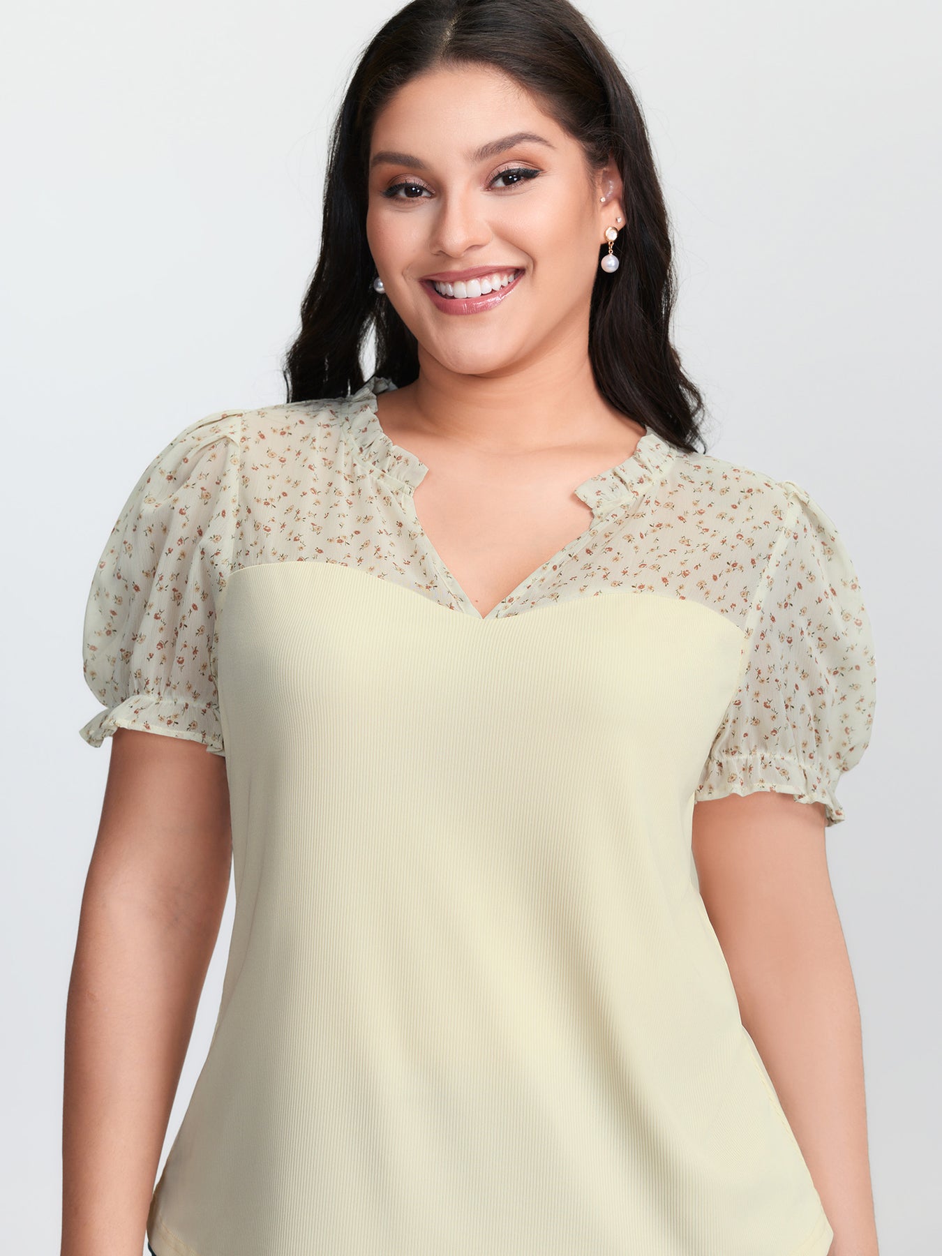 Stretchy Sheer Drawstring Neckline Top – BloomChic-UK
