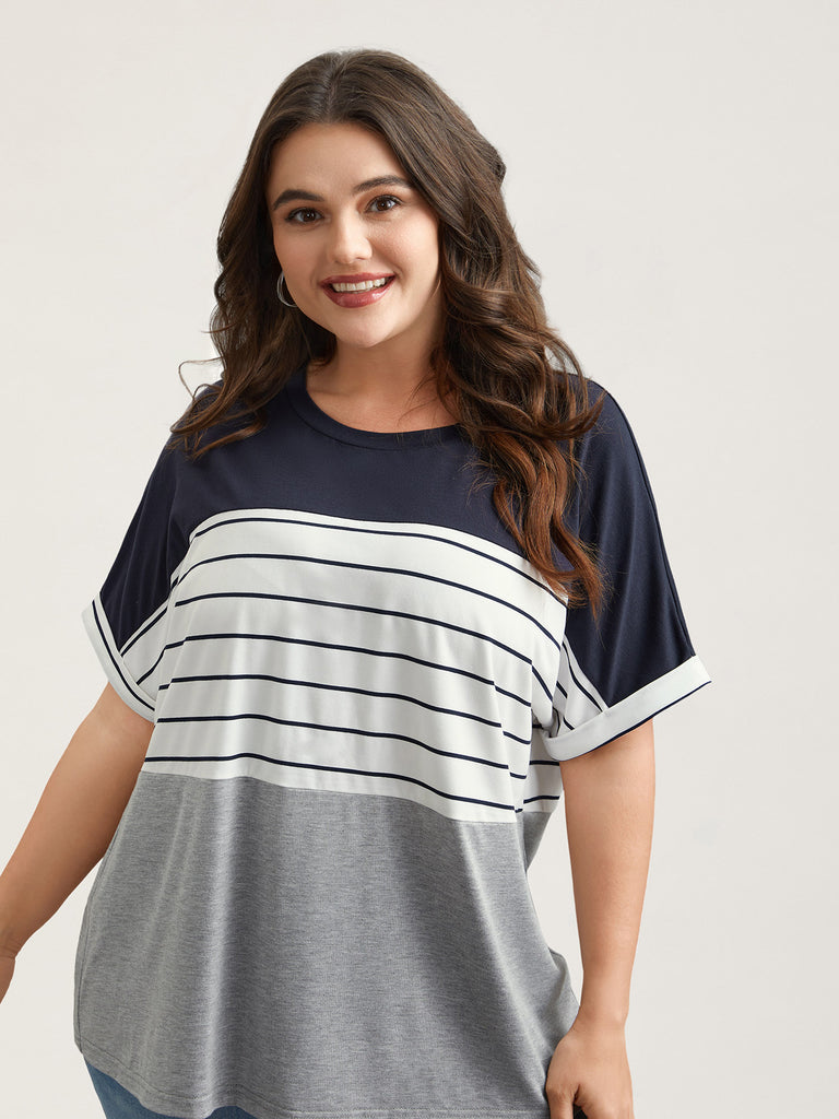 Block Stretchy Stripes T Shirt