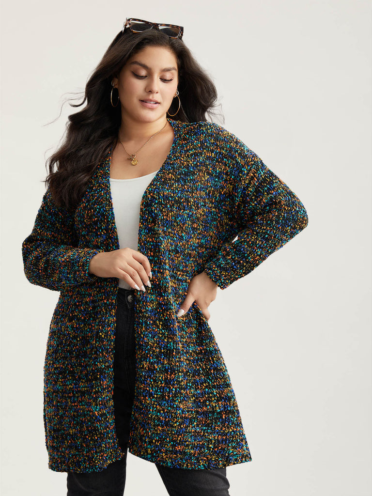 Textured Open Front Cardigan