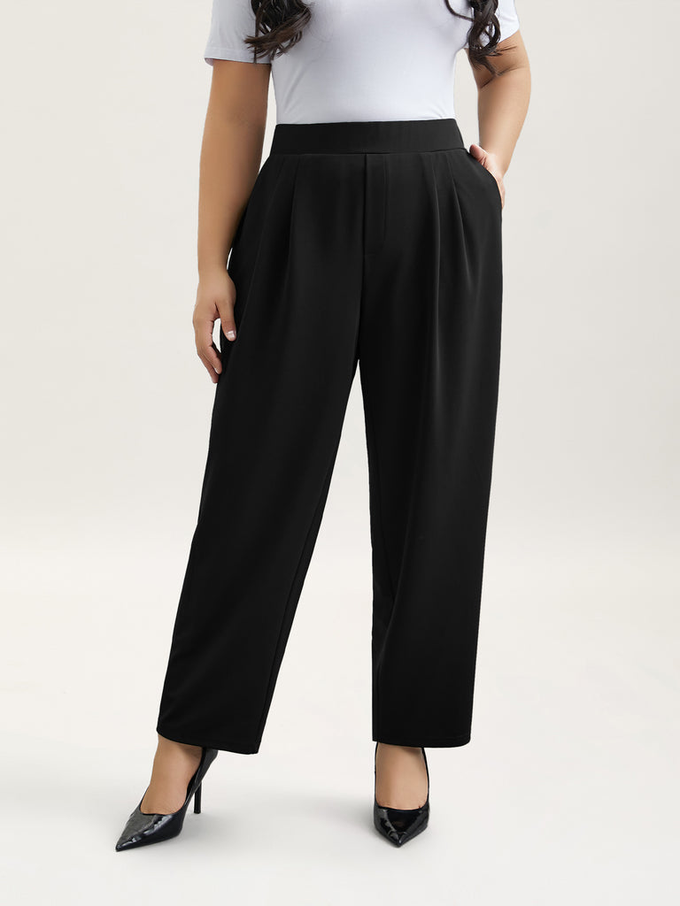 Stretchy Waist Straight Leg Pants